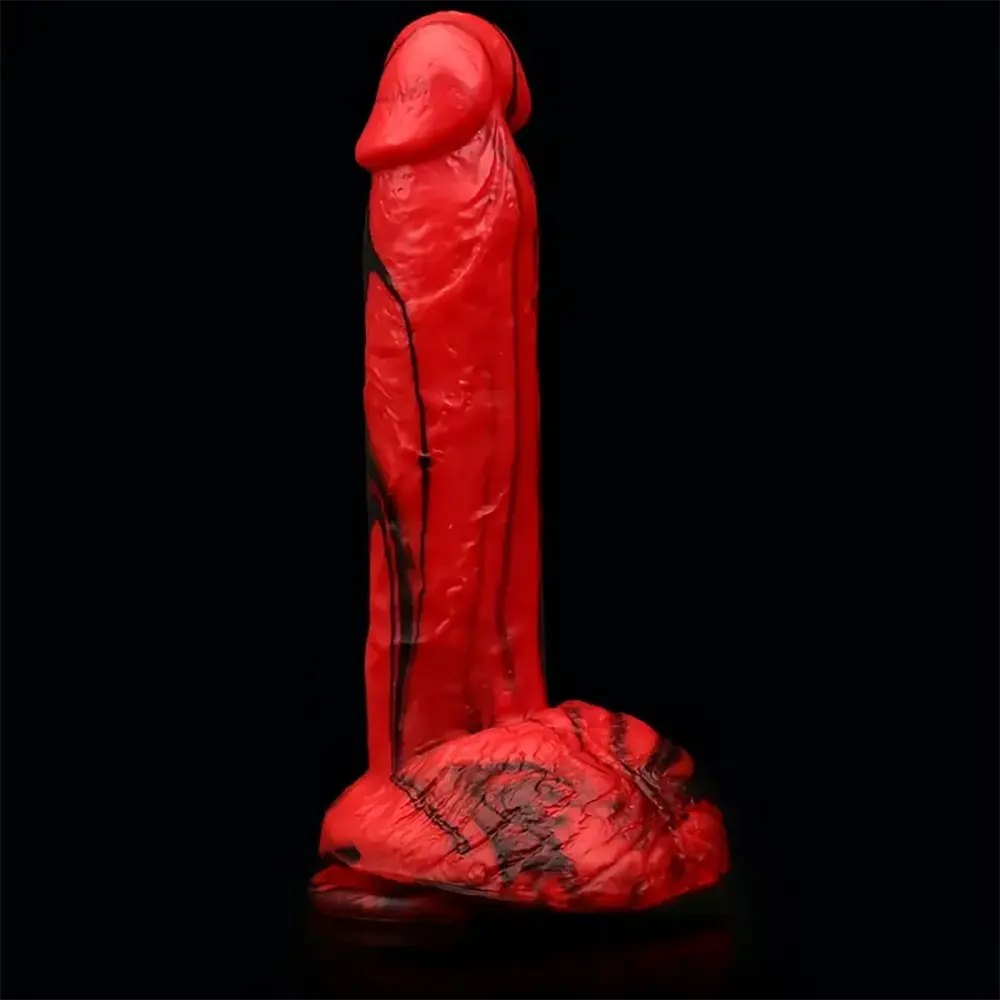 Marbled Silicone G-Spot Dildo - Curved G-Spot Silicone Dildo