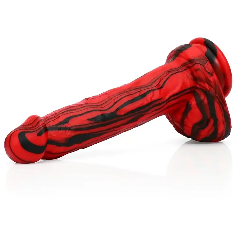 Marbled Silicone G-Spot Dildo - Curved G-Spot Silicone Dildo