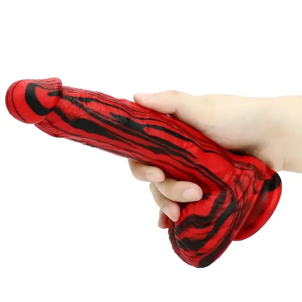 Marbled Silicone G-Spot Dildo - Curved G-Spot Silicone Dildo