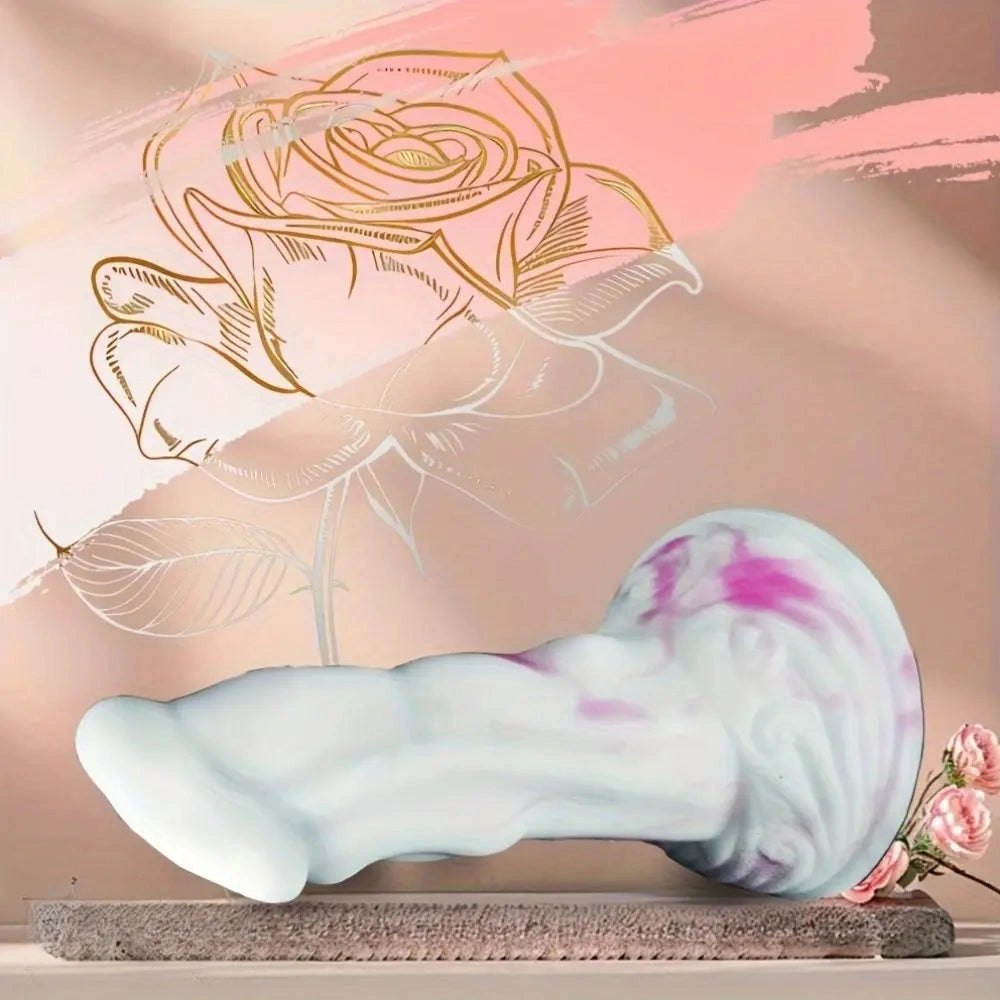Marbled Fantasy Dildo 8.5in - Big Silicone Fantasy Dildo