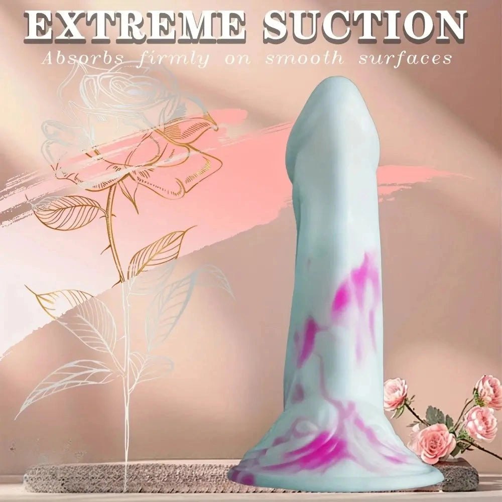 Marbled Fantasy Dildo 8.5in - Big Silicone Fantasy Dildo