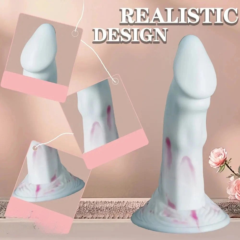 Marbled Fantasy Dildo 8.5in - Big Silicone Fantasy Dildo