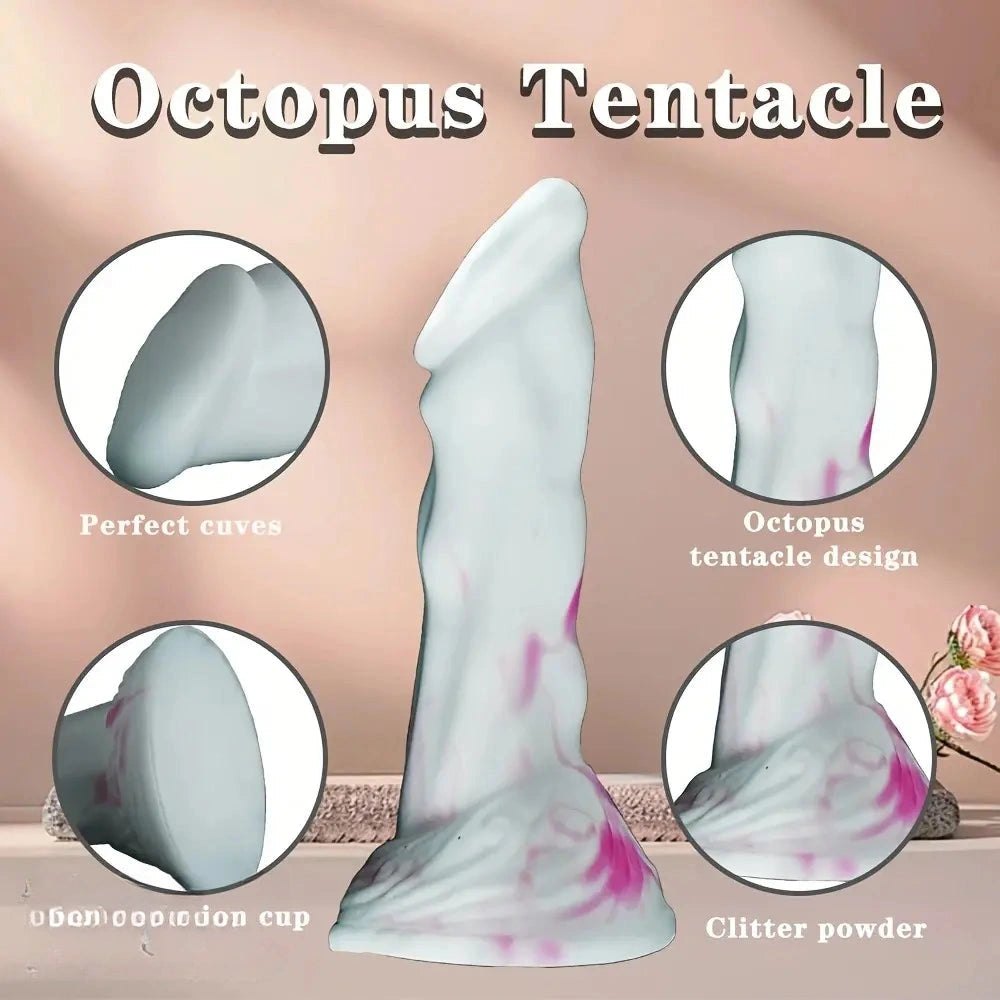 Marbled Fantasy Dildo 8.5in - Big Silicone Fantasy Dildo