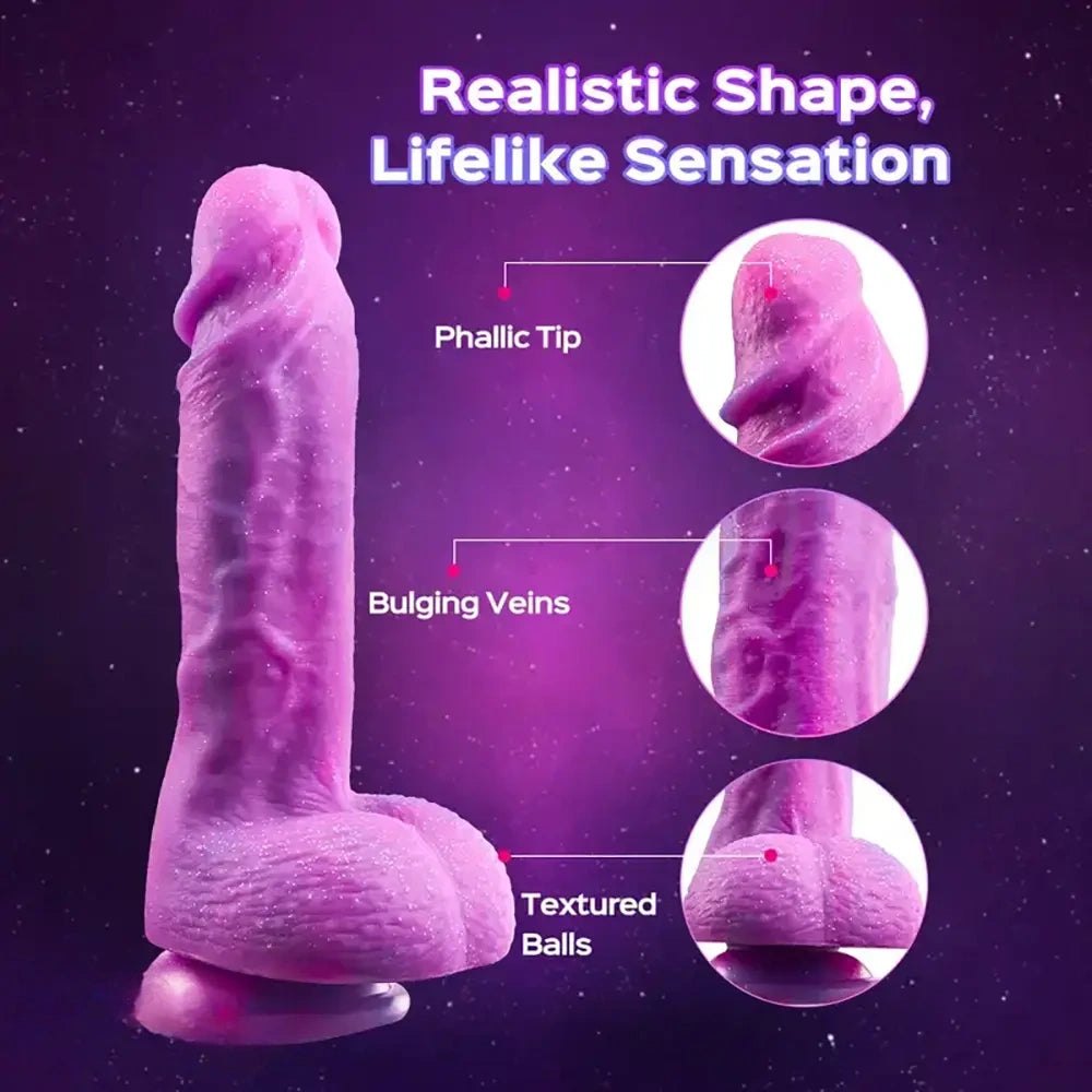 Marbled Realistic Dildo 9.25in - Silicone Realistic Dildo