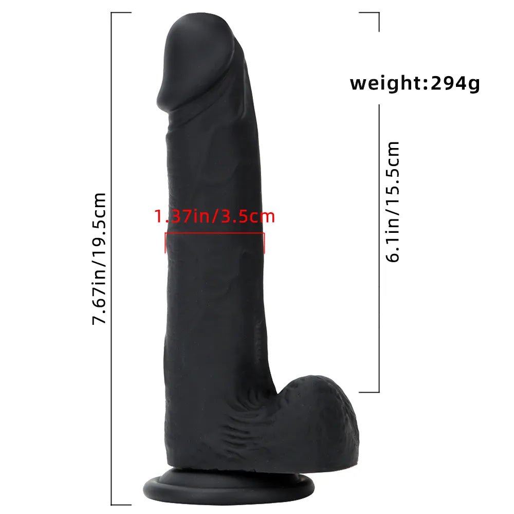 Marbled Suction Cup Dildo - Realistic Dildo 7.67 in