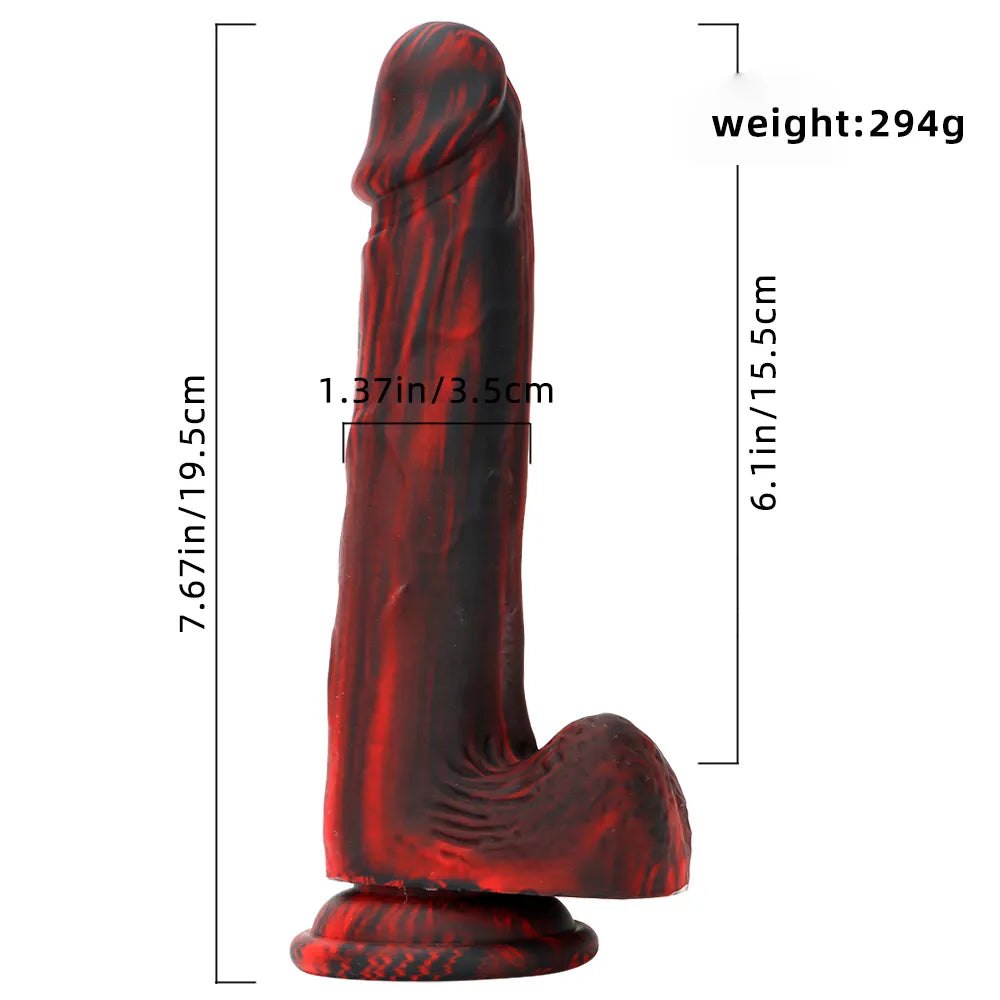 Marbled Suction Cup Dildo - Realistic Dildo 7.67 in