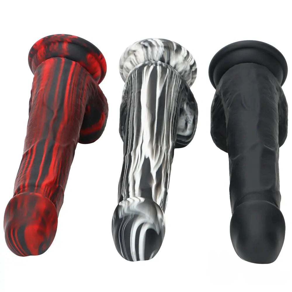 Marbled Suction Cup Dildo - Realistic Dildo 7.67 in