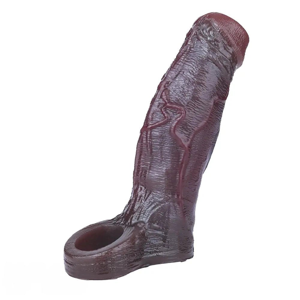 Maroon Penis Sleeve 6 in - Realistic Silicone Extender
