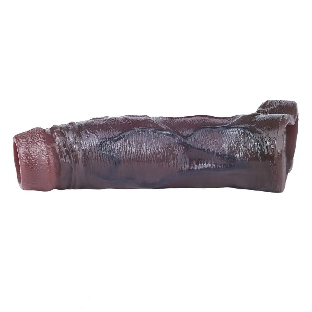 Maroon Penis Sleeve 6 in - Realistic Silicone Extender