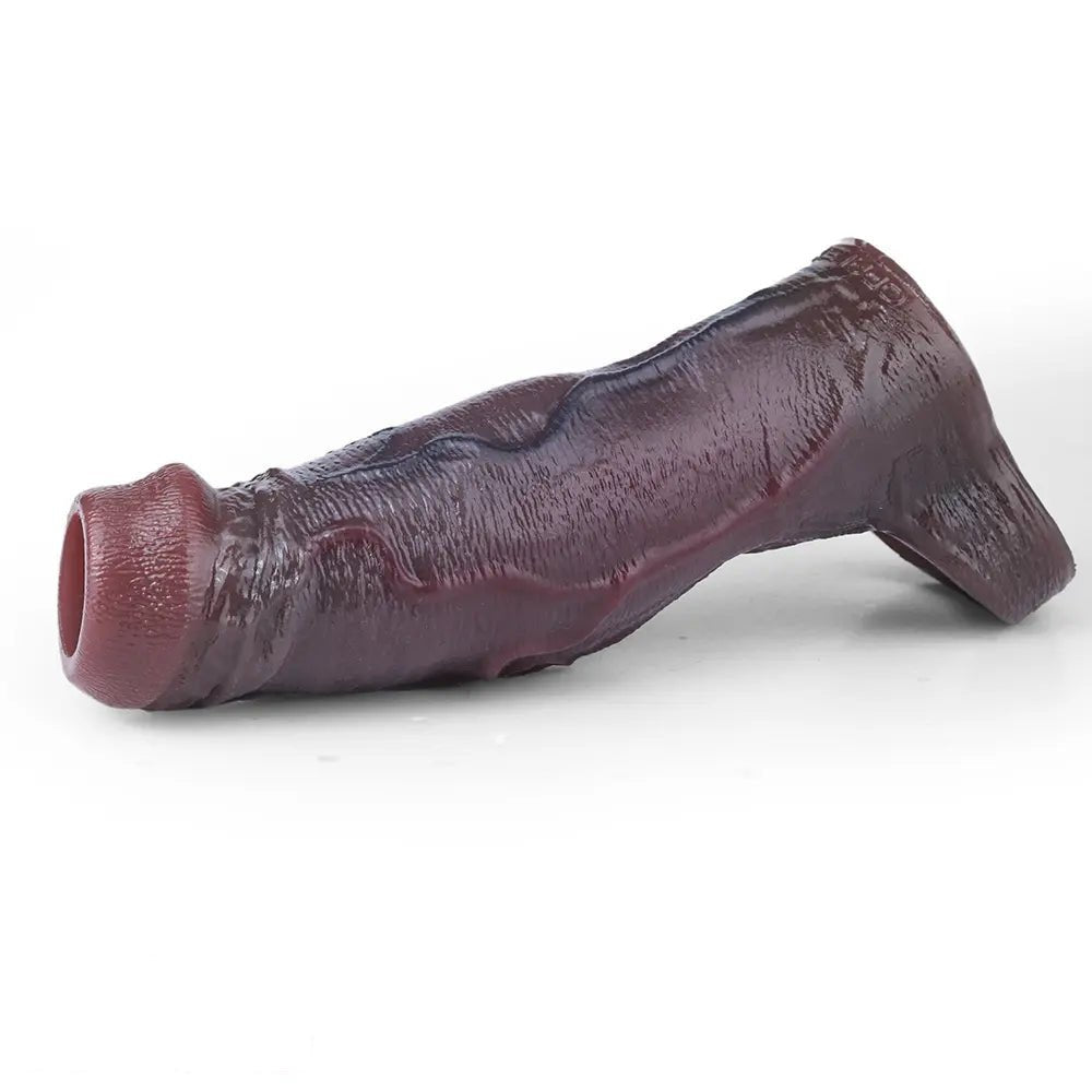 Maroon Penis Sleeve 6 in - Realistic Silicone Extender