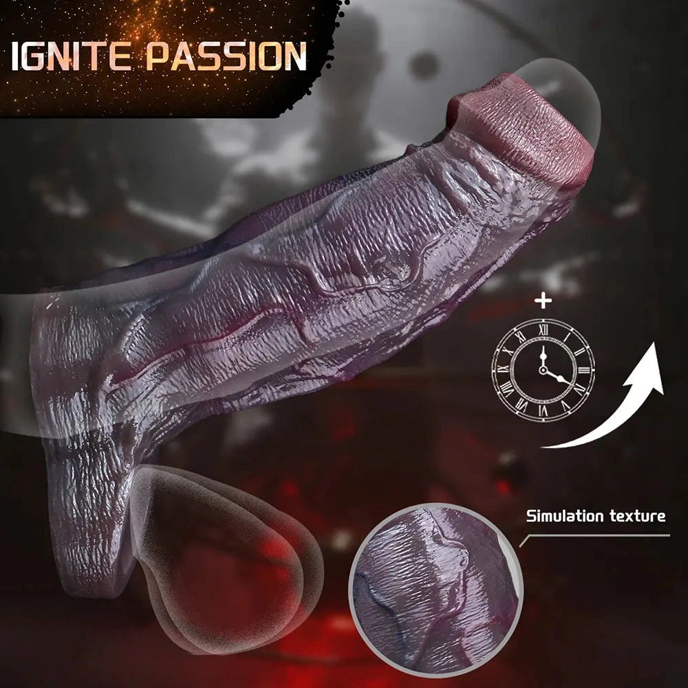 Maroon Penis Sleeve 6 in - Realistic Silicone Extender