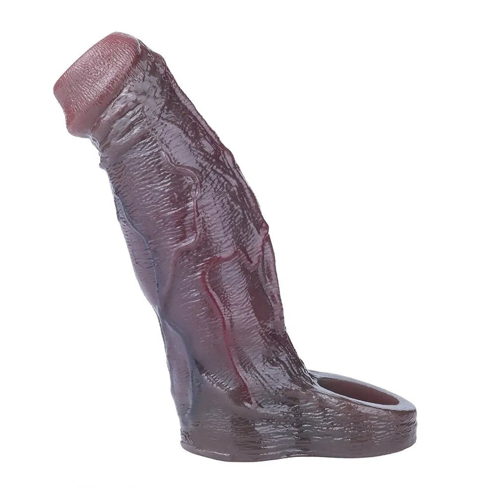 Maroon Penis Sleeve 6 in - Realistic Silicone Extender