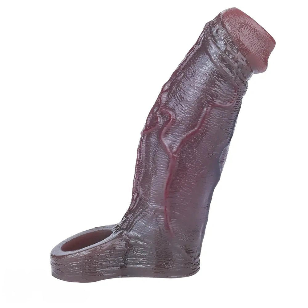 Maroon Penis Sleeve 6 in - Realistic Silicone Extender