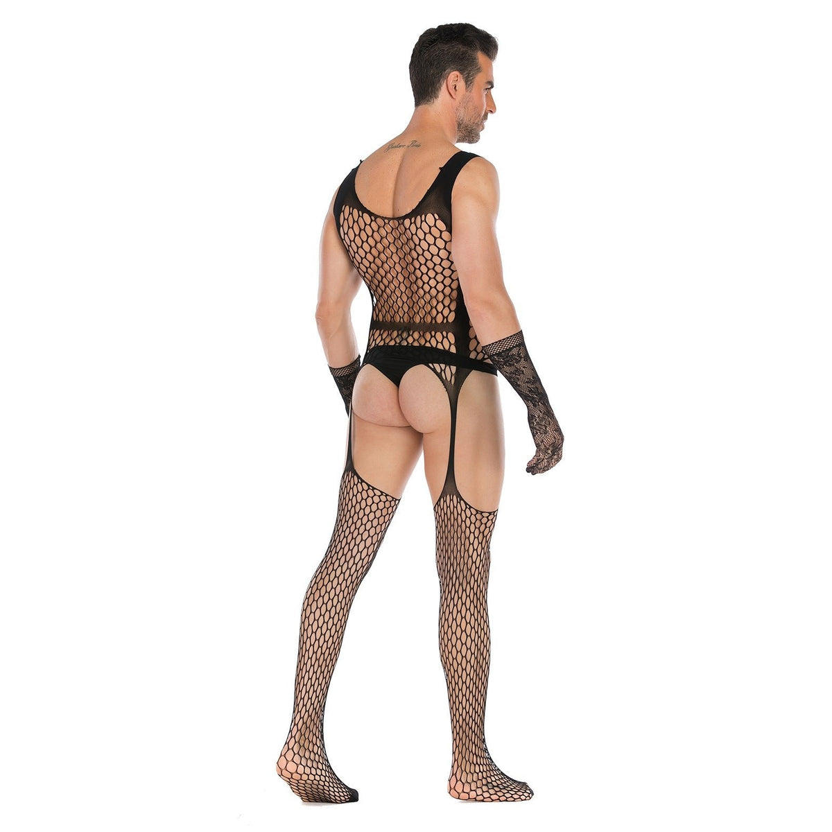 Men's Fishnet Crotchless Bodysuit - Mens Sexy Underwear