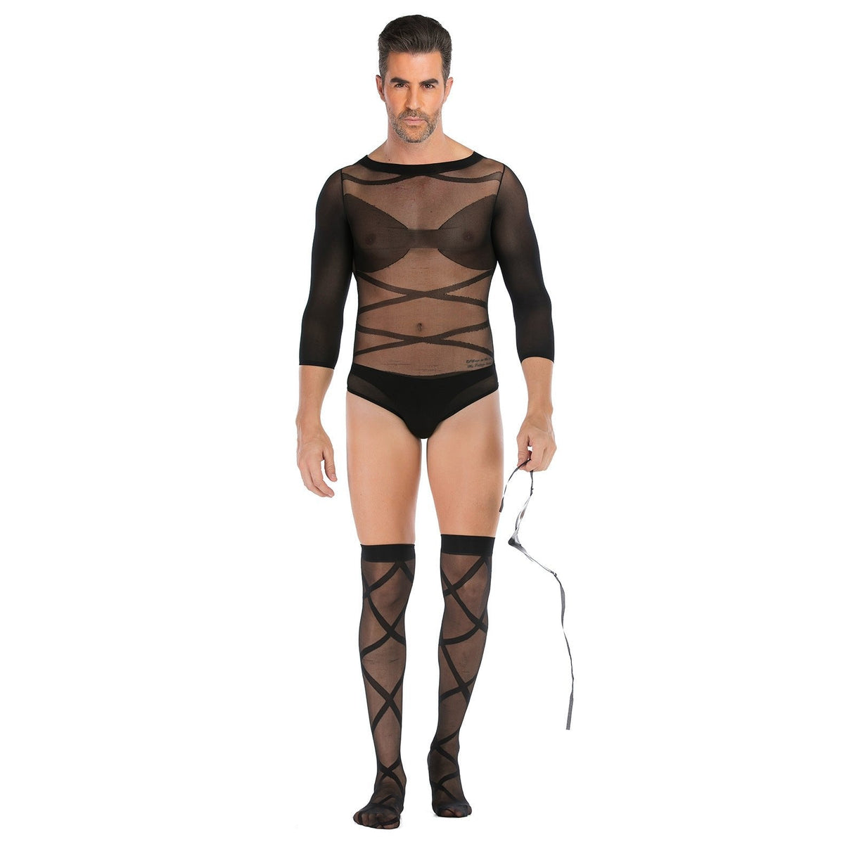 Men's Fishnet Suit With Mask - Mens Sexy Underwear