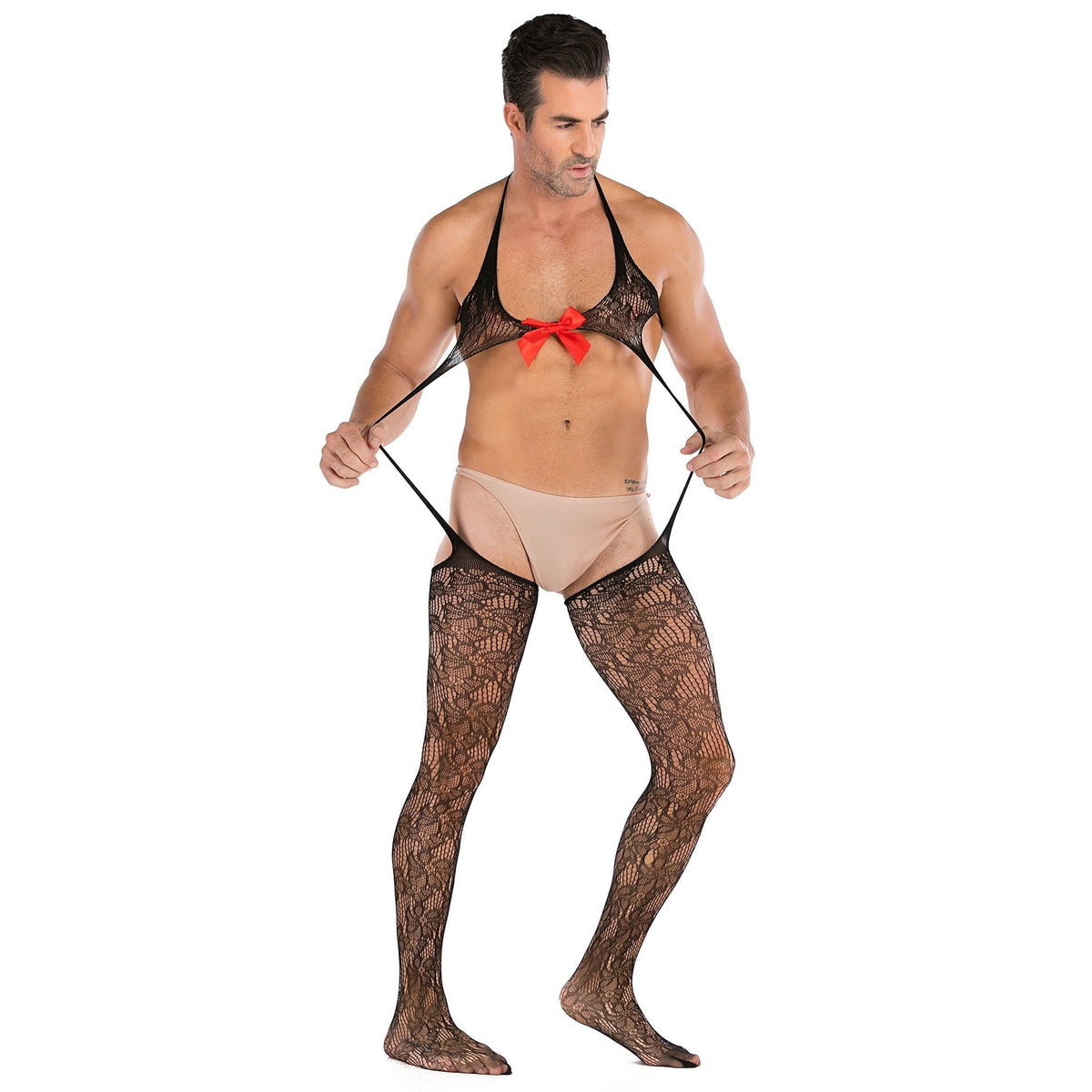 Men's Sheer Mesh Jumpsuit - Mens Sexy Underwear