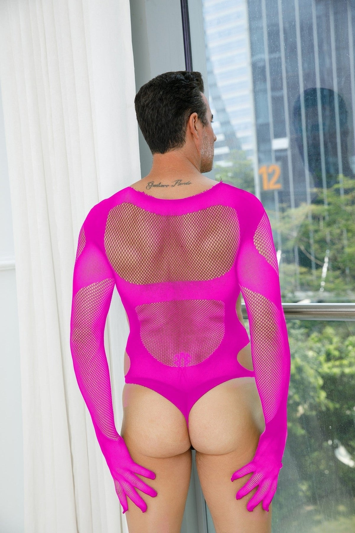 Men's Hollow Out Mesh Bodysuit - Mens Sexy Underwear