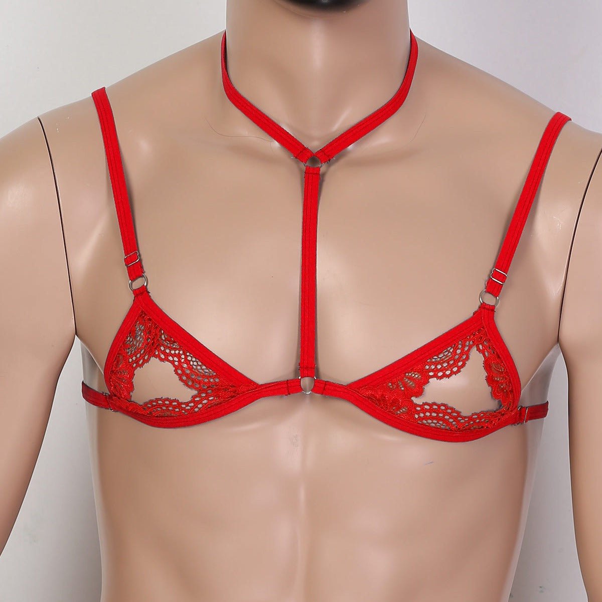 Men's Lace Three-Point Bra Set - Mens Sexy Underwear