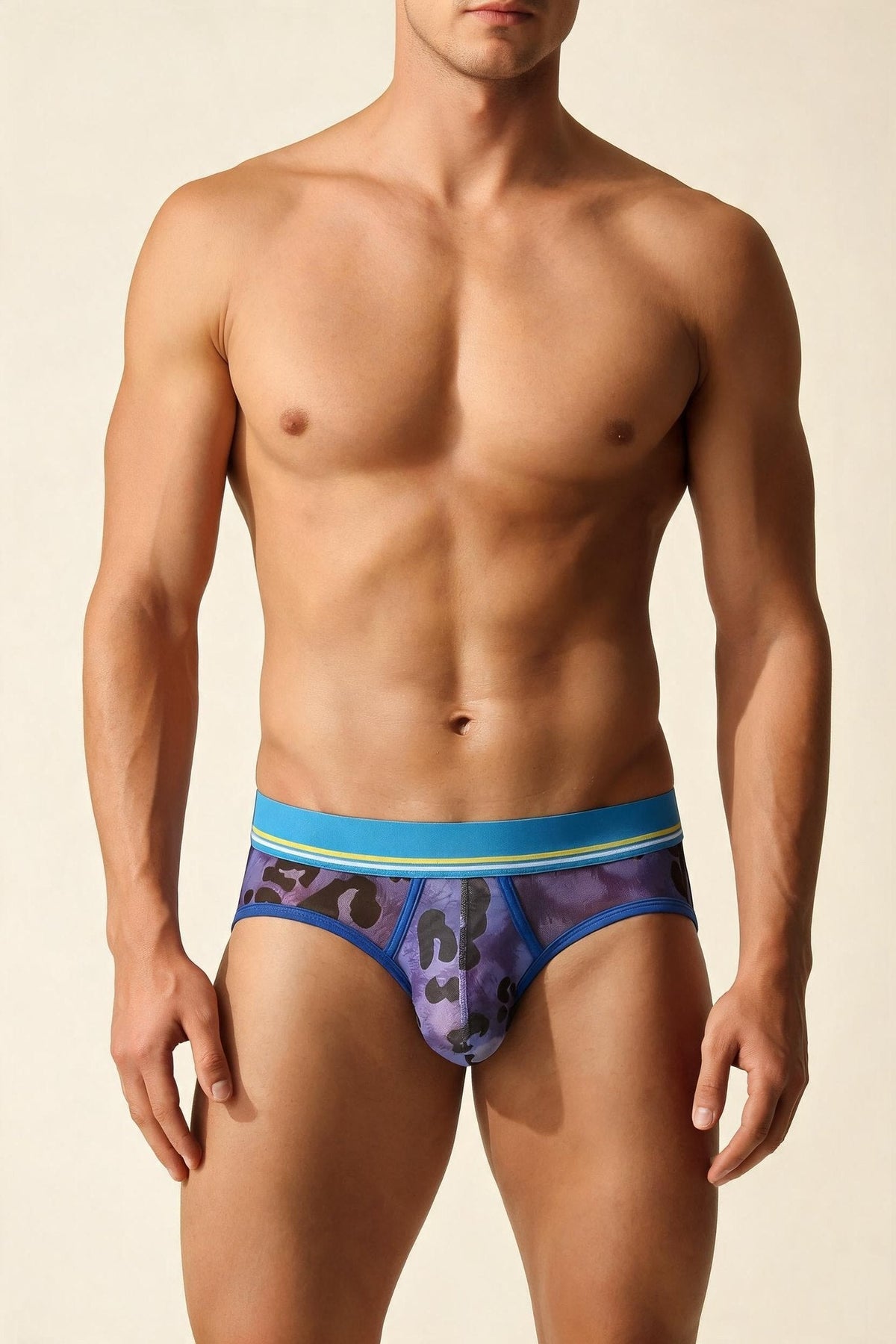 Men's Leopard Print Contour Briefs - Mens Sexy Underwear