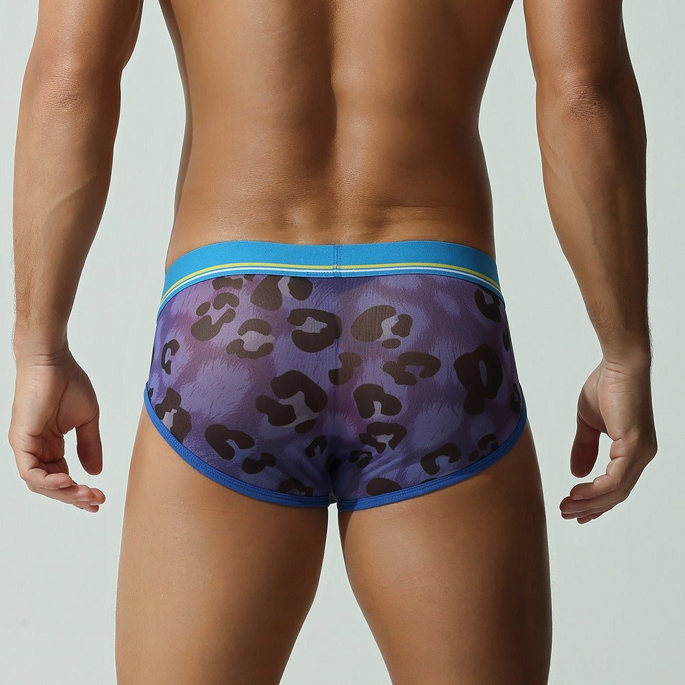 Men's Leopard Print Contour Briefs - Mens Sexy Underwear