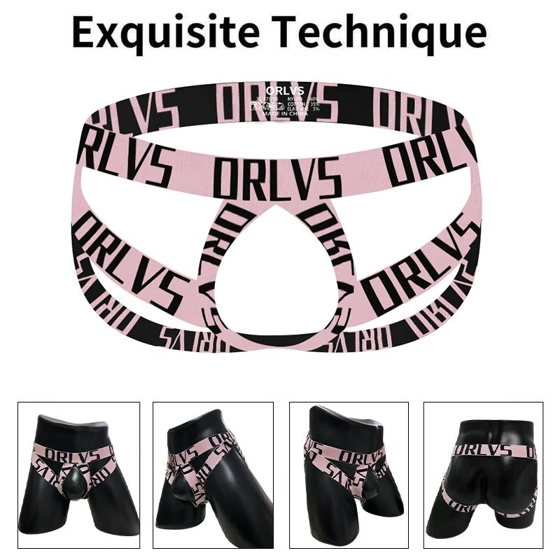 Men's Logo Print Low Rise Thong - Mens Sexy Underwear