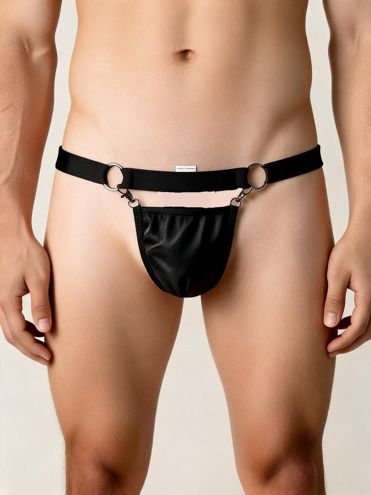 Men's Metal Ring Low Rise Thong - Mens Sexy Underwear