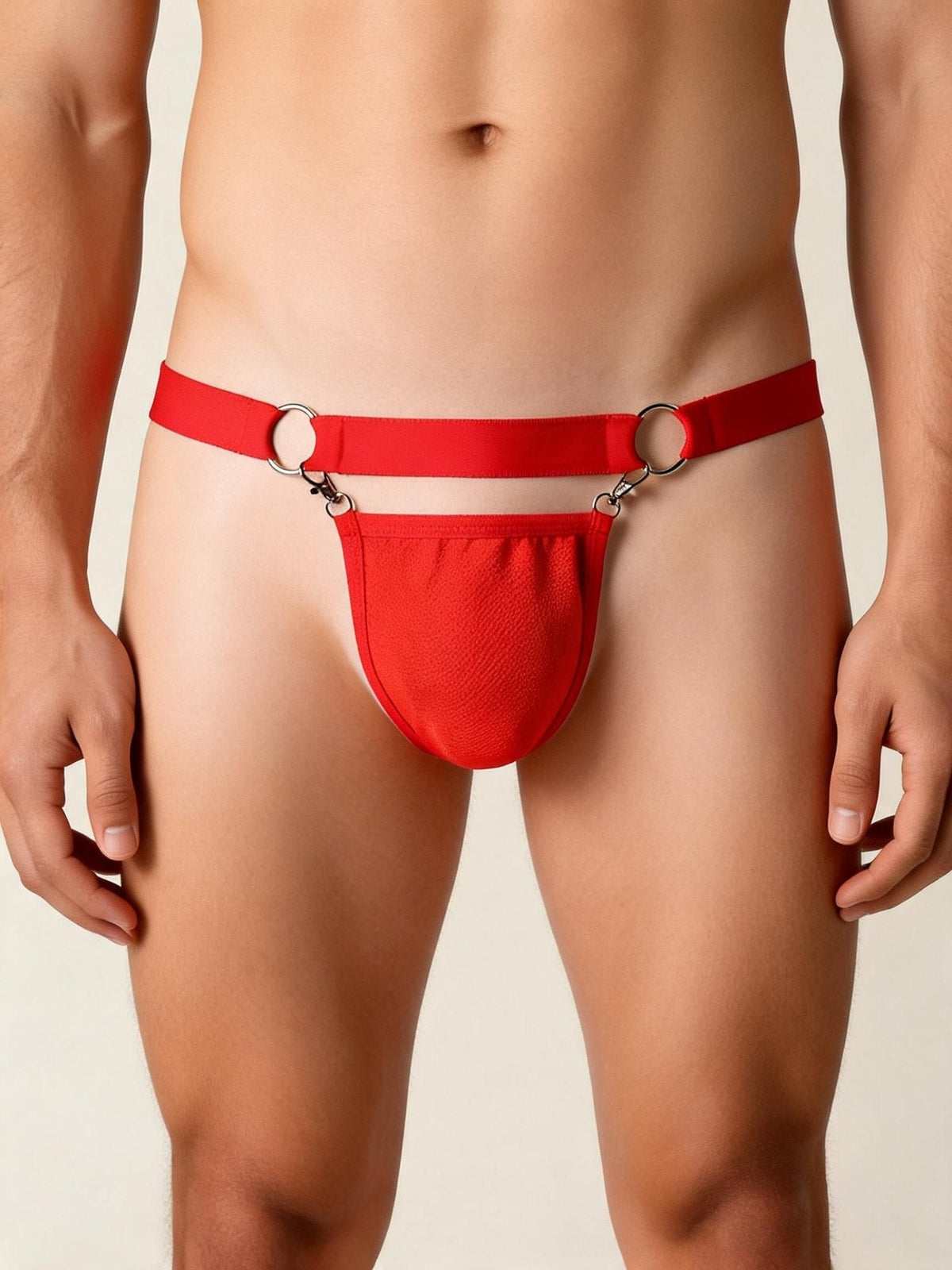 Men's Metal Ring Low Rise Thong - Mens Sexy Underwear