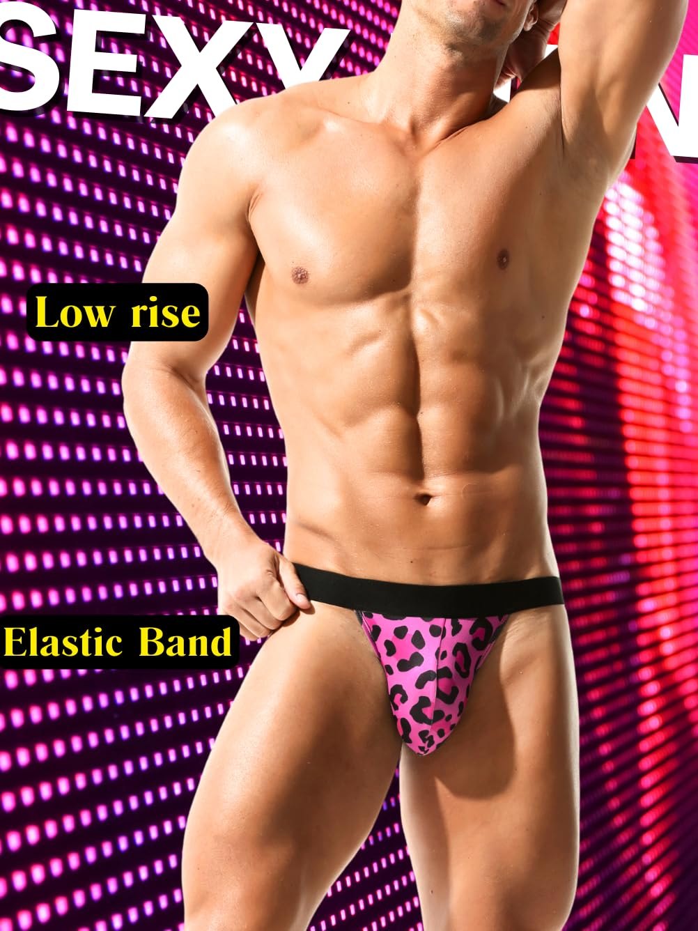 Men's Printed Pouch Thong - Mens Sexy Underwear
