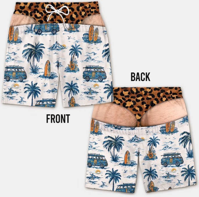 Quick-Dry Print Swim Trunks - Mens Sexy Underwear