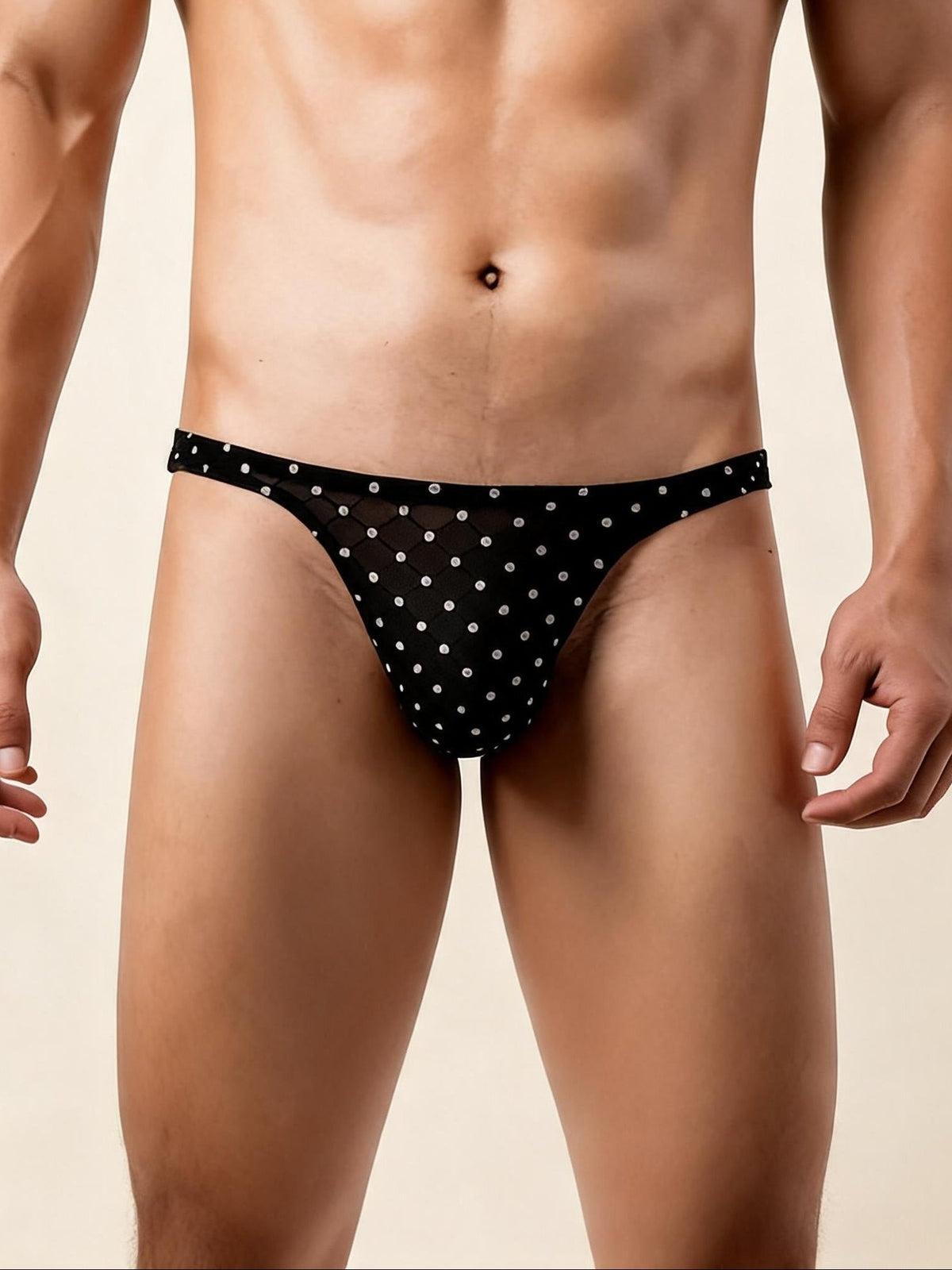 Rhombus Mesh See-Through Briefs - Mens Sexy Underwear