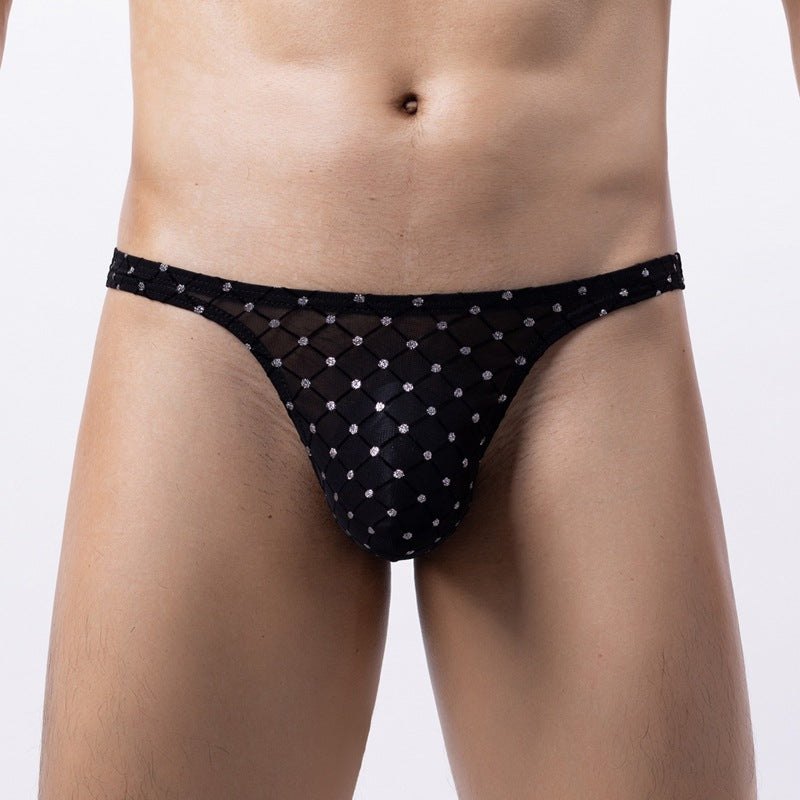 Rhombus Mesh See-Through Briefs - Mens Sexy Underwear