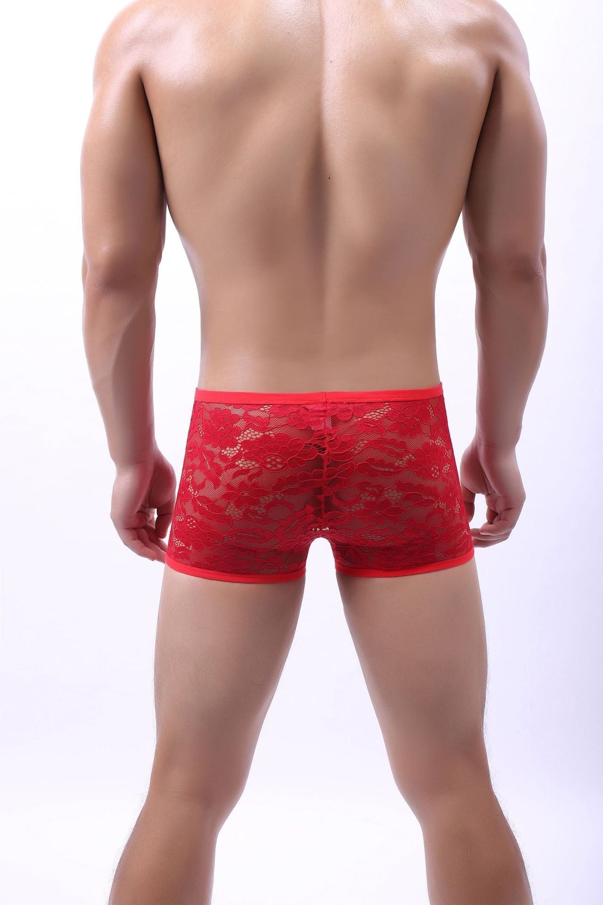 Men's Sheer Floral Lace Boxer Briefs - Mens Sexy Underwear