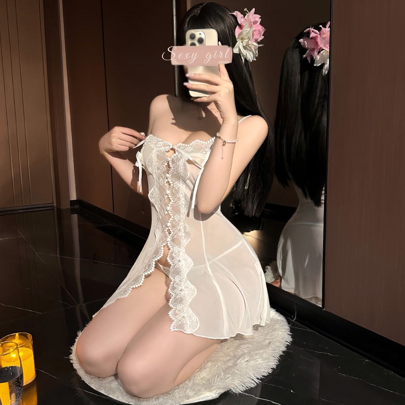 Mesh Lace Bow Babydoll - Sexy Babydoll Lingerie