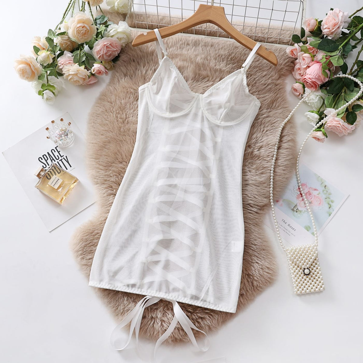 Mesh Lace Suspender Jumpsuit - Teddy Lingerie for Women