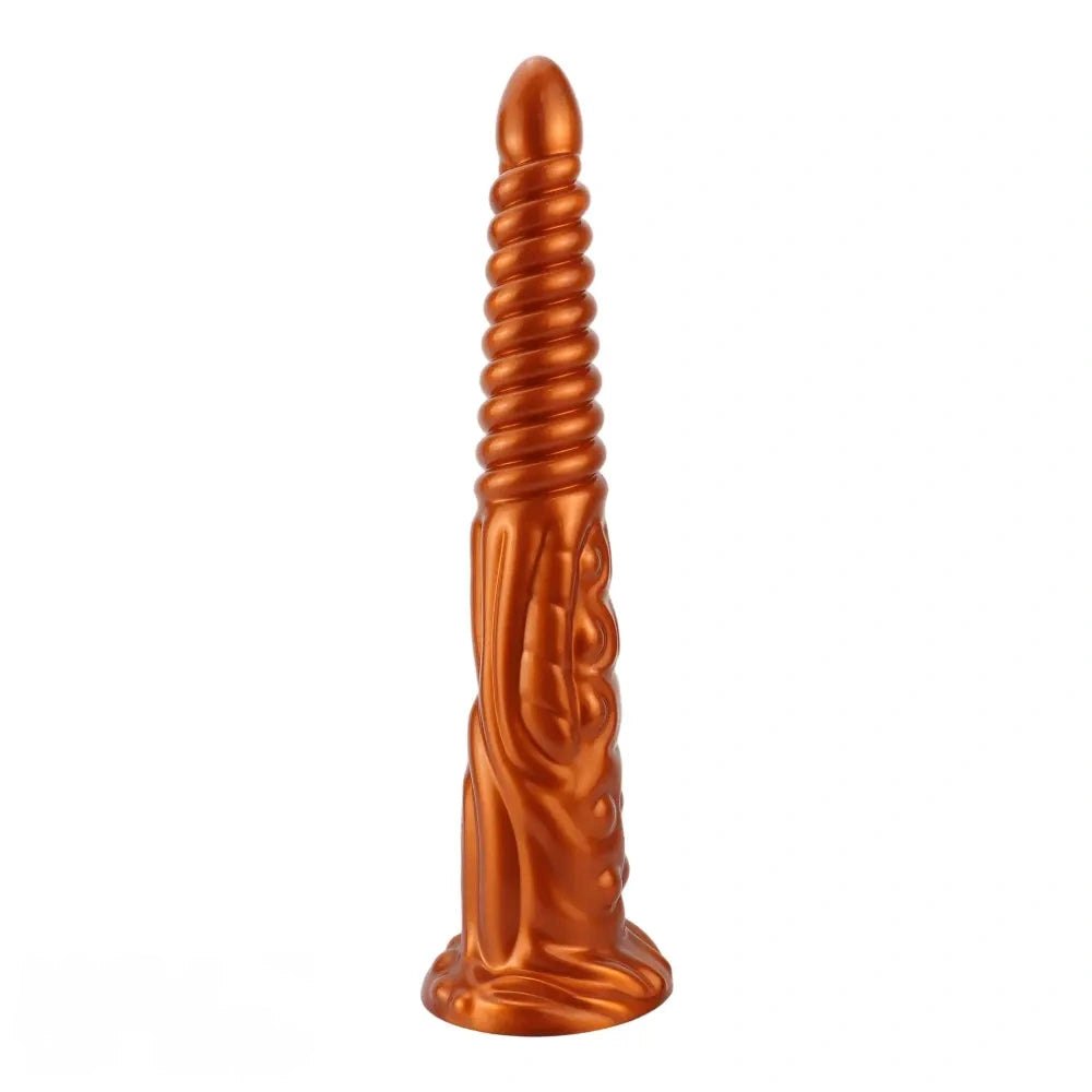 Metallic Spiral Fantasy Dildo - Long Silicone Fantasy Dildo
