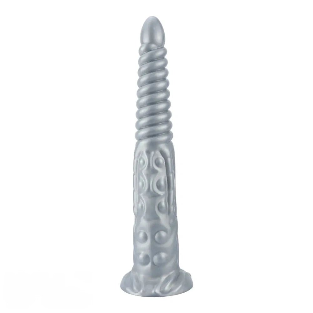 Metallic Spiral Fantasy Dildo - Long Silicone Fantasy Dildo
