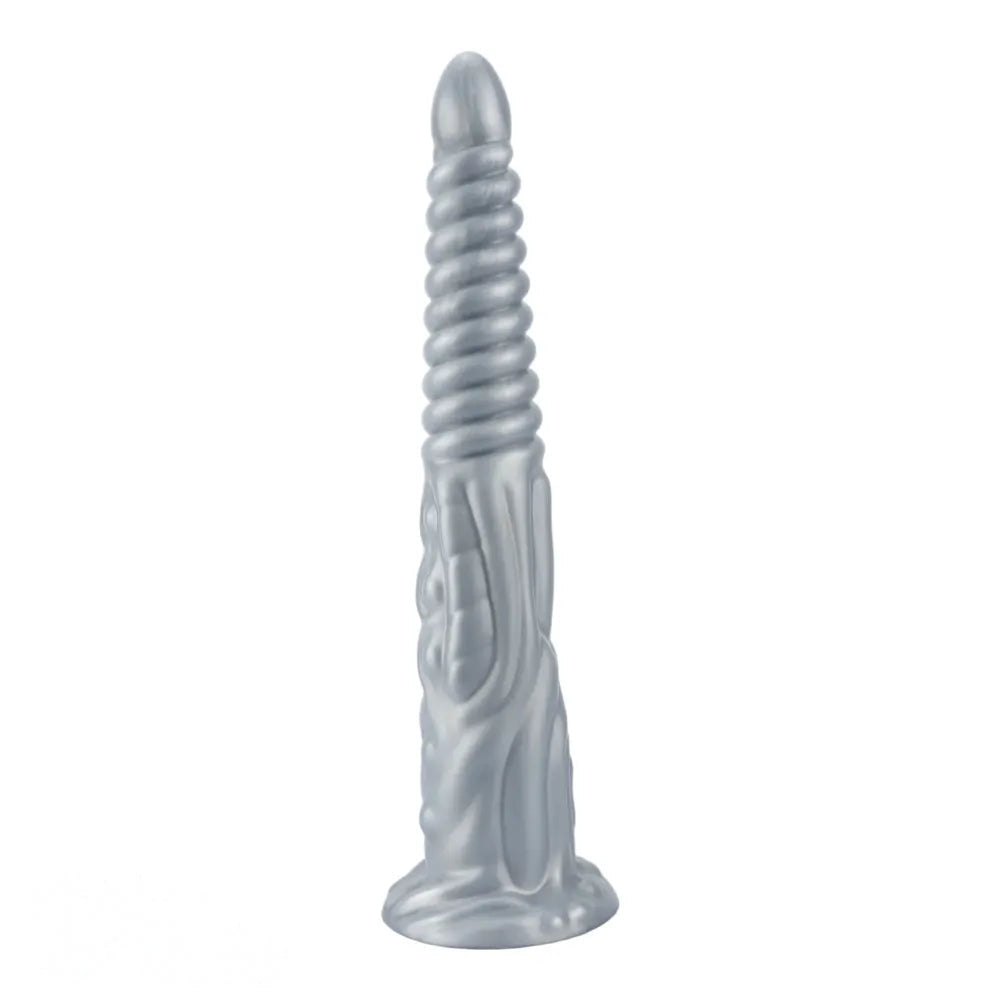 Metallic Spiral Fantasy Dildo - Long Silicone Fantasy Dildo