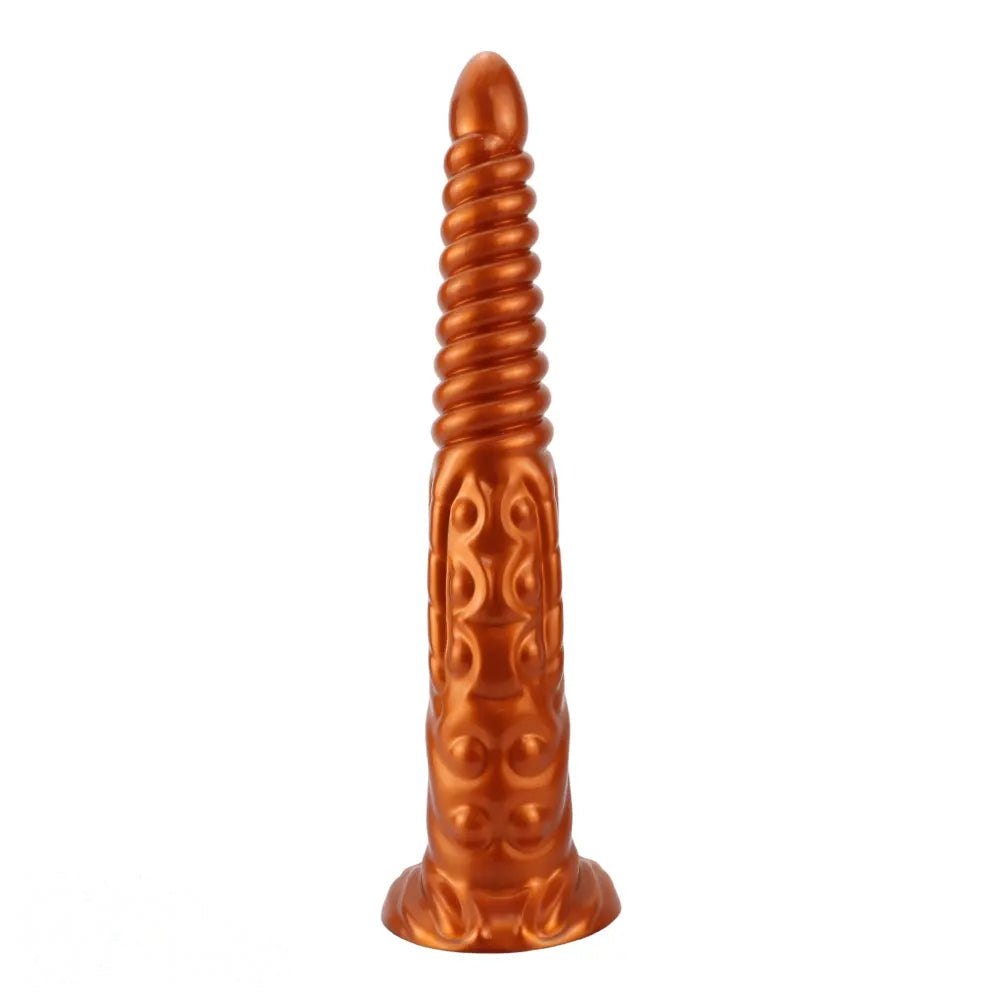 Metallic Spiral Fantasy Dildo - Long Silicone Fantasy Dildo