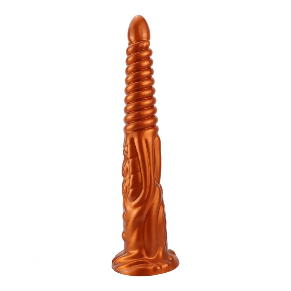 Metallic Spiral Fantasy Dildo - Long Silicone Fantasy Dildo