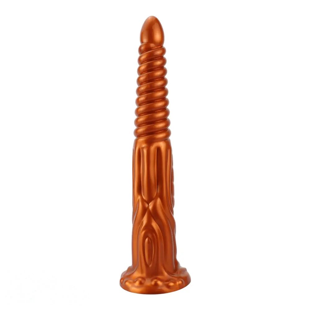 Metallic Spiral Fantasy Dildo - Long Silicone Fantasy Dildo