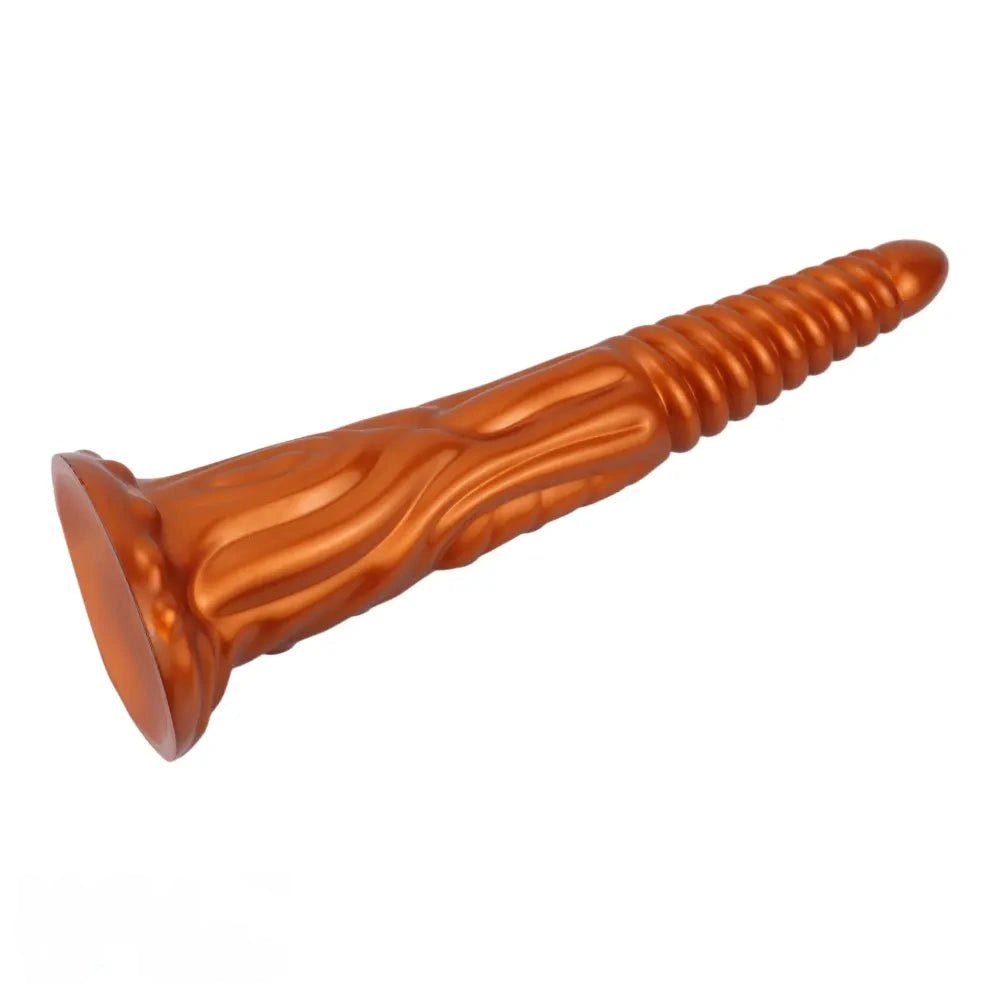 Metallic Spiral Fantasy Dildo - Long Silicone Fantasy Dildo