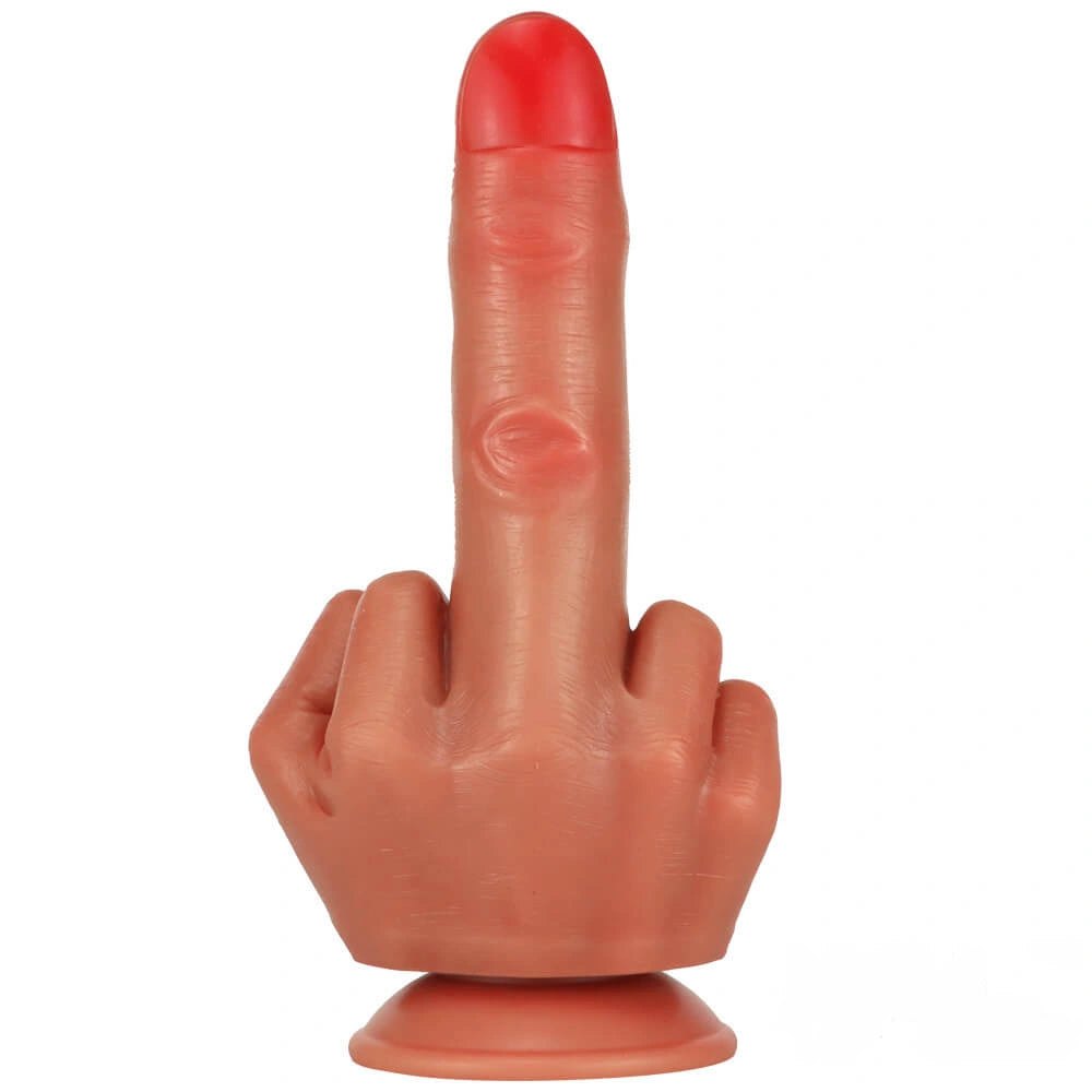 Middle Finger Fantasy Dildo 8.74in - Liquid Silicone Finger Dildo