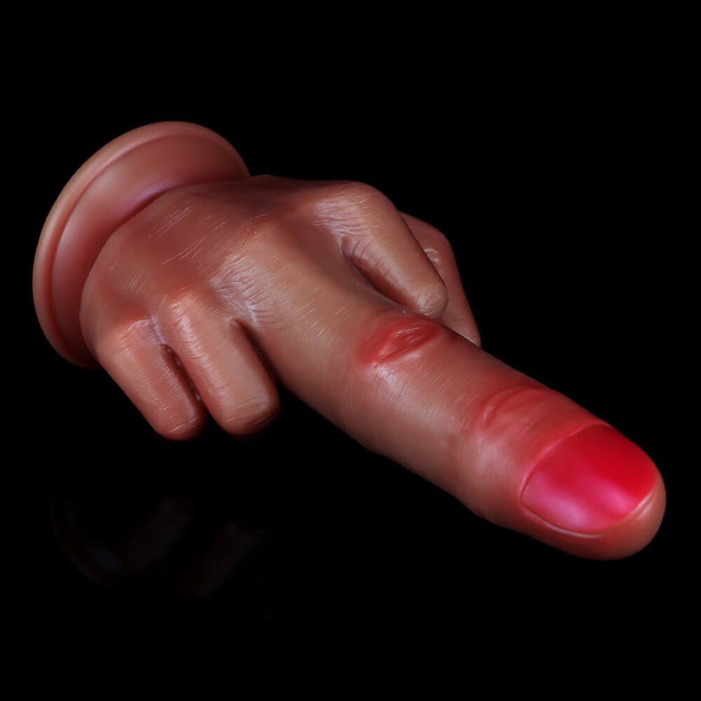 Middle Finger Fantasy Dildo 8.74in - Liquid Silicone Finger Dildo