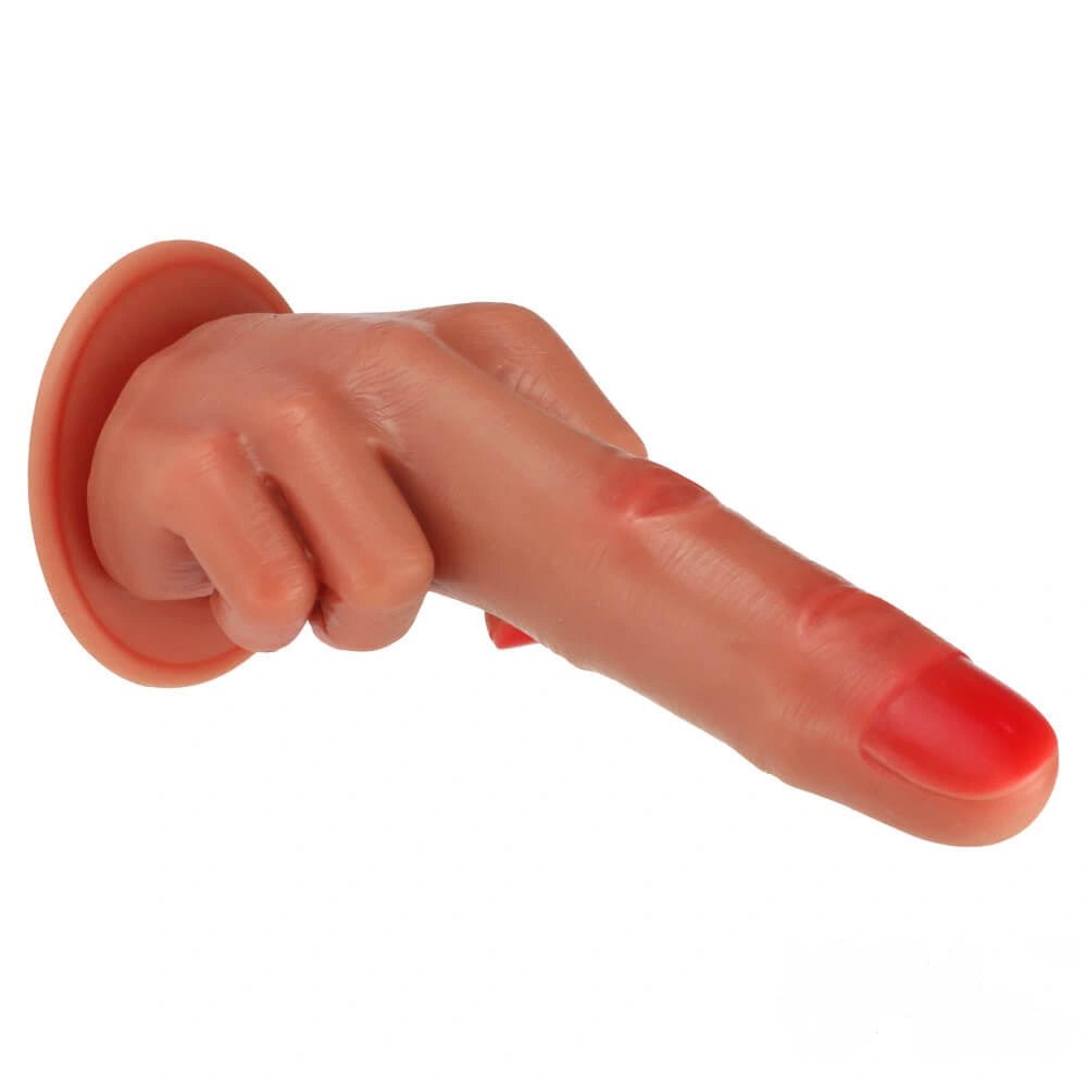 Middle Finger Fantasy Dildo 8.74in - Liquid Silicone Finger Dildo