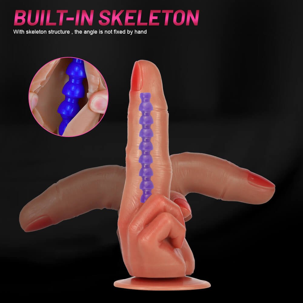Middle Finger Fantasy Dildo 8.74in - Liquid Silicone Finger Dildo
