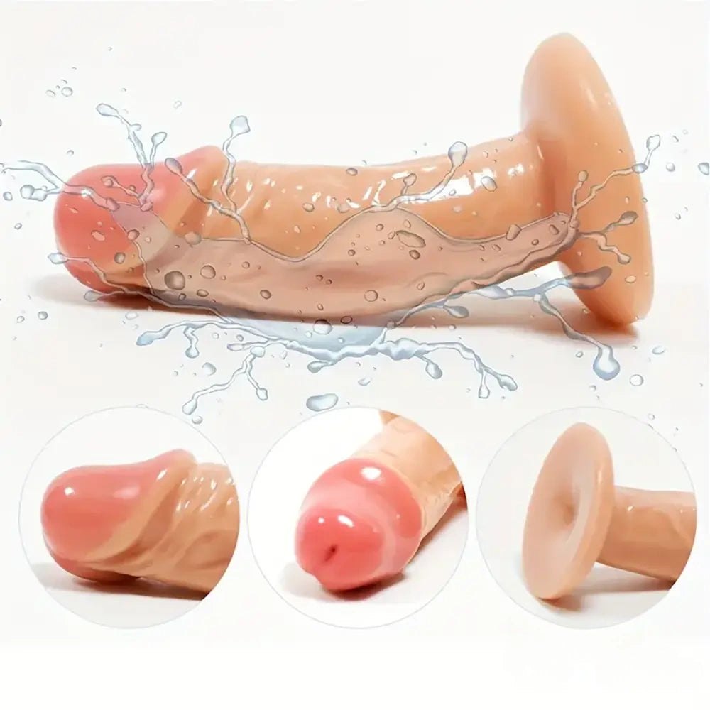 Mini Flesh PVC Dildo - Small Slim Realistic Dildo