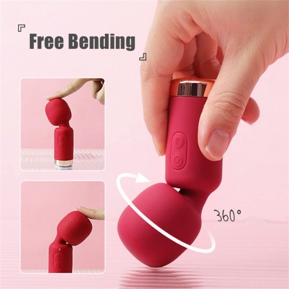 Mini Flexible Wand Massager - 10-Mode Wand Vibrator