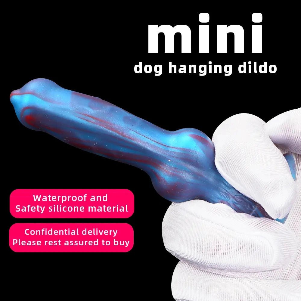Mini Knotted Silicone Dog Dildo - Small Knot Animal Toy