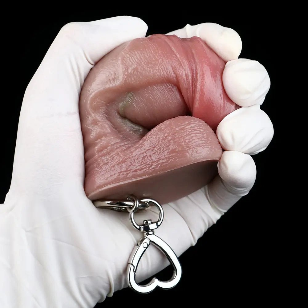 Mini Uncut Keychain Dildo - Small Slim Silicone Dildo