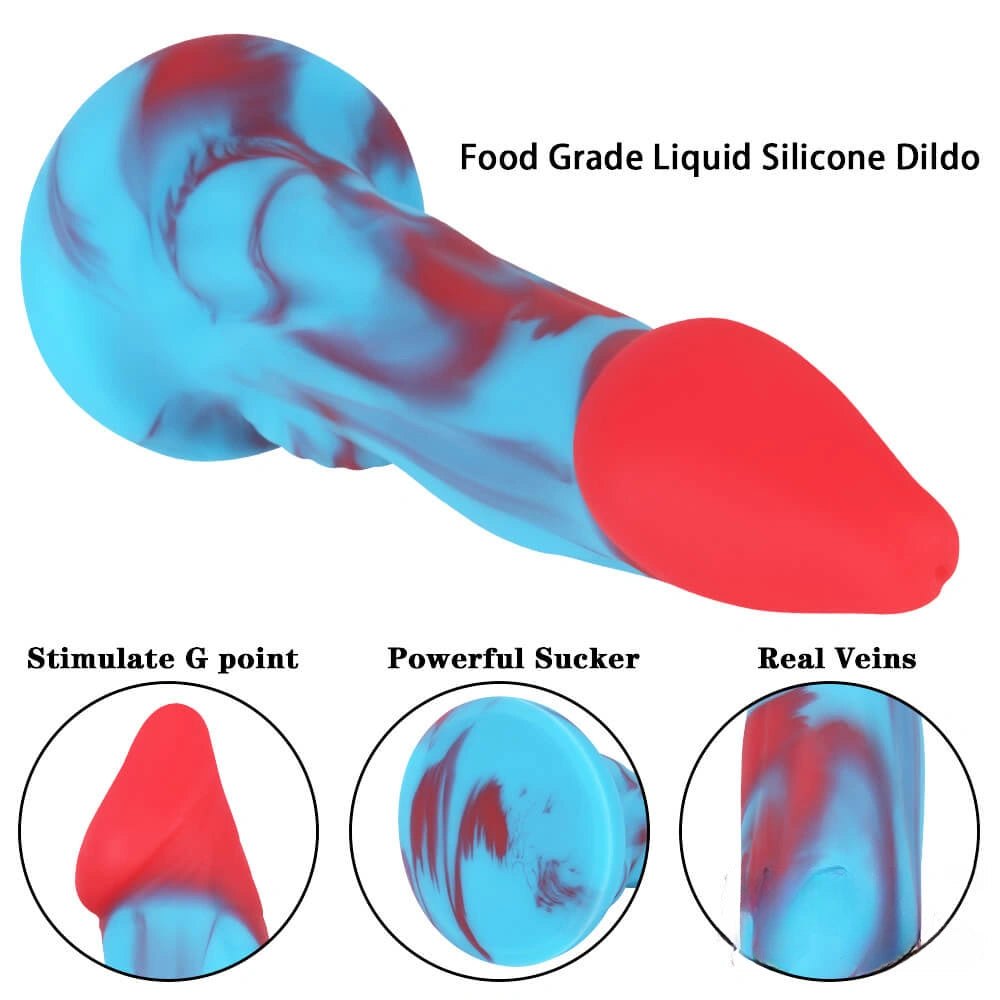 Mix Color Fantasy Dildo 8.66in - Silicone Dragon Dildo Style